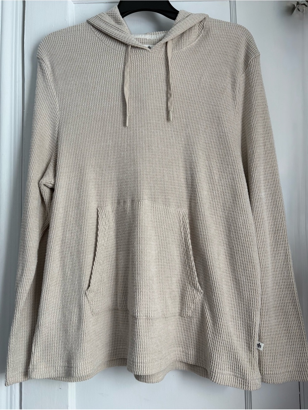 Rainforest Men's Lightweight Textured Waffle Knit Hoodie Pullover Beige, Sz: XXL